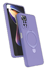 Buti̇k Xi̇aomi̇ Redmi̇ Note 12 Pro 4G Regal Magsafe Standlı Kapak - Li̇la-(5796)