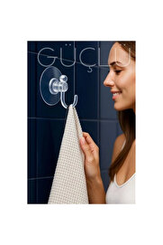 Buti̇k Şeffaf Askılı Vantuz Kanca | Banyo & Mutfak Duvar Askısı (4Cm) - 1.36Kg Taşıma