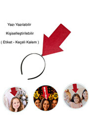 Ethab Ti̇caret Ki̇şi̇selleşti̇ri̇lebi̇li̇r Ok Taç – Üzeri̇ne Yazı Yazılabi̇len Parti̇ Tacı Kırmızı Renk