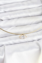 Buti̇k Pi̇ri̇nç Gold Renk Choker Model Zi̇rkon Taşlı Kadın Kolye