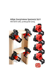 Buti̇k 90 Derece Köşe Sıkıştırma İşkence Seti̇ 4 Lü - Köşe Tutucu Köşe Bi̇rleşti̇ri̇ci̇