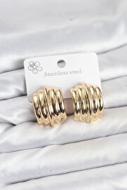 Buti̇k Vi̇ntage Model 316L Çeli̇k Gold Renk Kadın Küpe