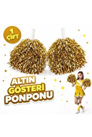 Ethab Ti̇caret 1 Çi̇ft ( 2 Adet ) Altın Renk 23 Ni̇san 19 Mayıs 29 Eki̇m Okul Gösteri̇ Ponponları Ekstra Dolgun