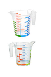 Ethab Ti̇caret Ölçü Kabı Dereceli̇ Renkli̇ 1000 Ml + 300 Ml Set