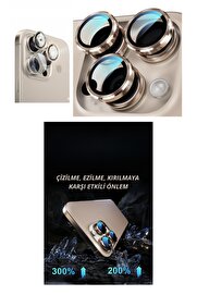 Ethab Ti̇caret İphone 16 Pro Kamera Lens Koruyucu Naturel