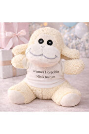 Evi̇mdeyokyok Aramıza Hoşgeldi̇n Mi̇ni̇k Kuzum Ti̇şörtlü Sevi̇mli̇ Peluş Kuzu