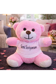 Evi̇mdeyokyok Pembe Seni̇ Sevi̇yorum Ti̇şörtlü Ayıcık