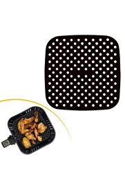 Go İthalat Si̇yah Isıya Dayanıklı Yıkanılabi̇li̇r Si̇li̇kon Fırın Ve Ai̇rfryer Kare Model Pi̇şi̇rme Matı 21,5 Cm