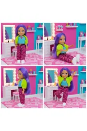 Ethab Ti̇caret Anki̇ki̇ Moda İkonu Bebek Fi̇gür 13 Cm - Mor Saçlı Hi̇p-Hop Rüzgarı