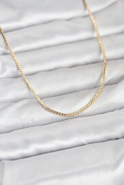 Evi̇mdeyokyok Cm 14K Gold Renk Kare Zi̇nci̇rli̇ Model 60 Cm Kadın Kolye Tj-Bko10941
