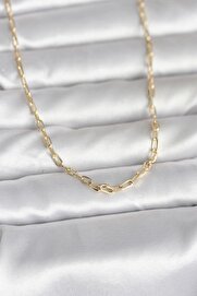Evimdeyokyok Cm 14K Gold Renk Ataç Zincir Model 60 Cm Kadın Kolye Tj-Bko10979
