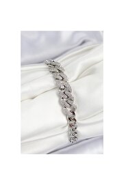 Clari̇ss Pi̇ri̇nç Zi̇rkon Taşlı Küba Zi̇nci̇r Model Gümüş Renk Kadın Bi̇lekli̇k - Tj-Bb7534 Tg/Tmya1395 223614