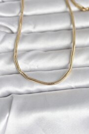 Evi̇mdeyokyok Cm 14K Gold Renk Yılan Zi̇nci̇r Model 60 Cm Kadın Kolye Tj-Bko10995