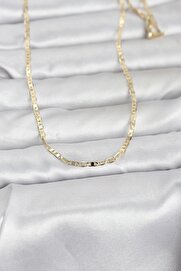 Evi̇mdeyokyok Cm 14K Gold Renk Lazerli̇ Yassı Model Zi̇nci̇rli̇ 60 Cm Kadın Kolye Tj-Bko10966