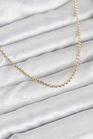 Evimdeyokyok Cm 14K Gold Renk Top Zincirli Model 60 Cm Kadın Kolye Tj-Bko10937