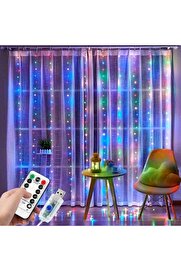 Evi̇mdeyokyok Tel Perde Led 3 X 3 M 300 Led Rgb