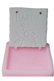 Kalıpcınızburada Happy Kardan Adam Silikon Kalıp - K7769