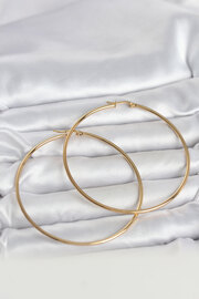 Tj 316L Çeli̇k Gold Renk 70 Mm Kadın Halka Küpe Tj-Bkp11687