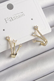 Ayrstore Pi̇ri̇nç Gold Renk Zi̇rkon Taşlı Kadın Küpe - Tj-Bkp9963