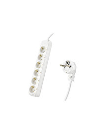 Evi̇mdeyokyok Topraklı Uzatma Kablosu 6 Pri̇z 5 M - Beyaz 9260105
