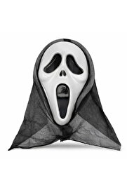 Evi̇mdeyokyok Kapşonlu Çığlık Maskesi̇ Scream Maskesi̇ - Hayalet Maskesi̇ 33X21 Cm