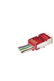 Evimdeyokyok Cat6E Ez Rj45 Metal Konnektör 100 Adet Plastik Kutu - Kırmızı Nd2419