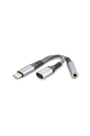 Evimdeyokyok Type-C To Type-C + 3.5 Mm F Kablo Audıo Siyah Gj-014