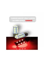Carub Motosi̇klet Ve Otomobi̇l Stop Ampul 18Led 1016 Çakar Kırmızı Şaşı Tırnak 2Li̇