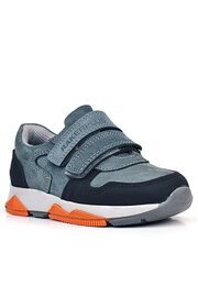 Ortopedikal 3880 Rakerplus Hakiki Deri Siyah-K.gri Çocuk Sneakers Spor Ayakkabı Cırtlı