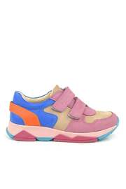 Ortopedikal 3880 Rakerplus Hakiki Deri Pembe Mavi Çocuk Sneakers Spor Ayakkabı Cırtlı