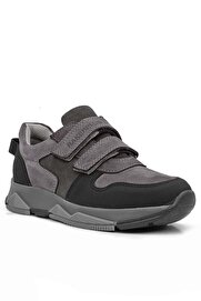 Ortopedikal 3880 Rakerplus Hakiki Deri Siyah-K.gri Çocuk Sneakers Spor Ayakkabı Cırtlı