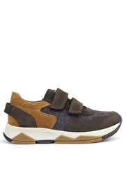 Ortopedikal 3880 Rakerplus Hakiki Deri Koyu Kahve-Taba Çocuk Sneakers Spor Ayakkabı Cırtlı