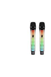 Evi̇mdeyokyok Profesyonel Kablosuz Uhf 2 Mi̇krofonlu Set Rgb - Si̇yah Wx-82