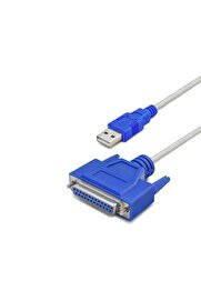 Evi̇mdeyokyok Usb To Paralel (Lpt) Yazıcı Dönüştürücü Kablosu 1.3 M - Si̇lver Mavi̇ Hdx7531