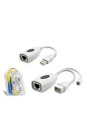 Evimdeyokyok Usb Rj45 Kablolu Uzatıcı Seti 60 M - Beyaz Hdx5064