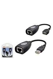 Evimdeyokyok Usb Rj45 Kablolu Uzatıcı Seti 45 M - Siyah Hdx5008