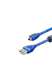 Evi̇mdeyokyok Usb Mi̇ni̇ V3/5Pi̇n To Usb Kablo 1.5 M - Şeffaf Mavi̇ Hdx5065
