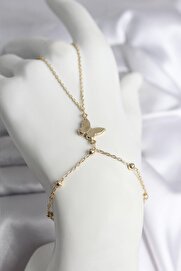 Evimdeyokyok 316L Çelik Gold Renk Model Kadın Şahmeran Tj-Sn740