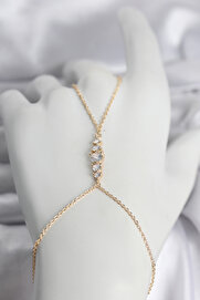 Evimdeyokyok Pirinç Gold Renk Zirkon Taşlı Kadın Şahmeran Tj-Sn753