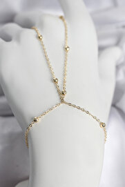 Evimdeyokyok 316L Çelik Gold Renk Top Zincirli Kadın Şahmeran Tj-Sn742