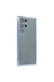 Evi̇mdeyokyok Samsung Galaxy S22 Ultra Kılıf Razer Lensli̇ Si̇li̇kon - Açık Mavi̇