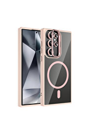 Evi̇mdeyokyok Joko Samsung Galaxy S25 Ultra Remi̇m Lensli̇ Magsafe Standlı Kapak - Pembe