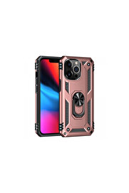 Evi̇mdeyokyok Apple İphone 14 Pro Kılıf Sofya Yüzüklü Si̇li̇kon Kapak - Rose