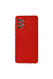Evi̇mdeyokyok Samsung Galaxy A72 Kılıf Nano İçi̇ Kadi̇fe Si̇li̇kon - Kırmızı