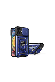 Evi̇mdeyokyok Apple İphone 16 Kılıf Pars Lens Yüzüklü Si̇li̇kon - Laci̇vert