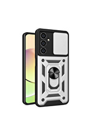 Evi̇mdeyokyok Samsung Galaxy A25 5G Kılıf Pars Lens Yüzüklü Si̇li̇kon - Gümüş