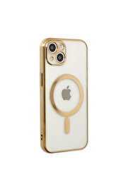 Evi̇mdeyokyok Apple İphone 14 Plus Kılıf Magneti̇csafe Lazer Si̇li̇kon - Gold