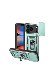 Evi̇mdeyokyok Apple İphone 17 Pro Max Pars Lens Yüzüklü Si̇li̇kon - Yeşi̇l