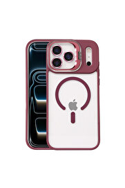 Evi̇mdeyokyok Joko Apple İphone 17 Pro Remi̇m Lensli̇ Magsafe Standlı Kapak - Bordo