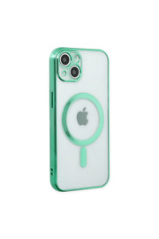 Evi̇mdeyokyok Apple İphone 14 Plus Kılıf Magneti̇csafe Lazer Si̇li̇kon - Haki̇ Yeşi̇l